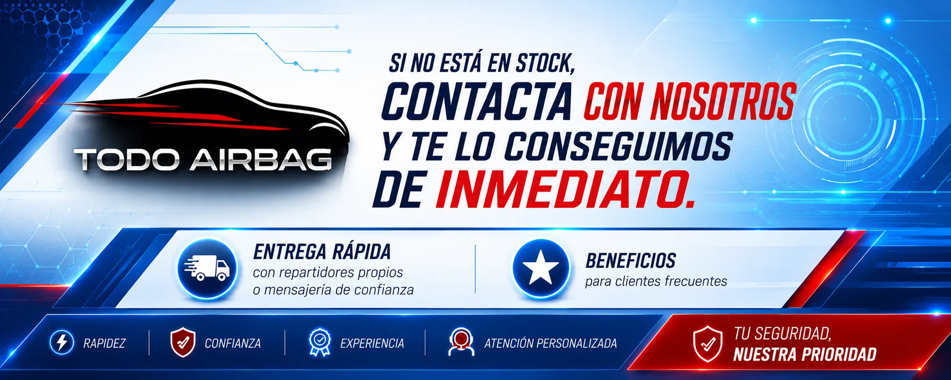 ¿Necesitas repuestos de airbag? Somos especialistas en sistemas de seguridad para tu coche. ? ¡Escríbenos por WhatsApp y te ayudamos al instante!  ✅ Airbags, cinturones, centralitas ✅ Todas las marcas y modelos ✅ Envíos rápidos a toda España  ? Haz clic y consúltanos ahora